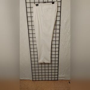 MEN'S VINCI COUTURE WOOL FEEL WHITE PLEATED PANT 42X34.